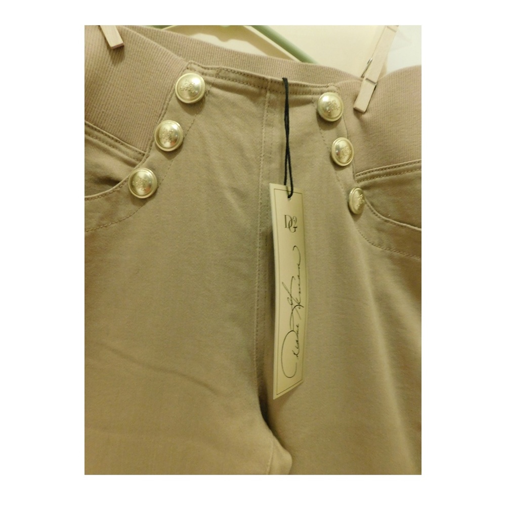 DG2 Tan Sailor-Button Stretch Pants Sz Sm W/Tags